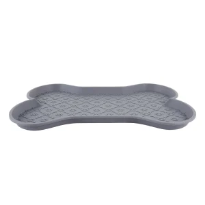 Top Paw® Bone Pet Feeding Placemat for Dog Bowls, Plastic, Grey/Black, 23 IN W x 16.75 IN L