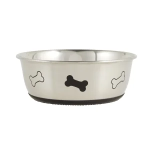 Top Paw® Bone Print Stainless Steel Dog Bowl
