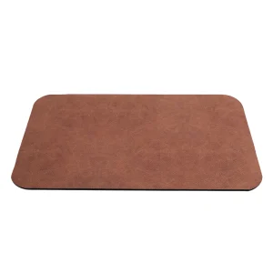 Top Paw® Brown Faux Leather Placemat for Dog Bowls, Non Slip, 17.5 IN X 11 IN X 0.17 IN
