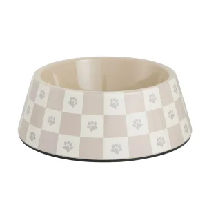 Top Paw® Brown & White Checkered Melamine Dog Bowl, 24 FL OZ, 7.83 IN X 7.68 IN X 2.56 IN