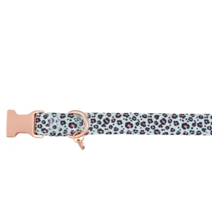 Top Paw® Cheetah Print Dog Collar, Mint & Black Dog Collar, Adjustable, Multiple Sizes