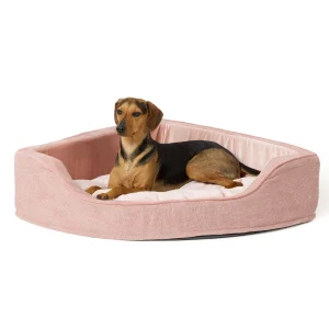 Top Paw® Corner Bed, Gray & Pink, 25Lx25W
