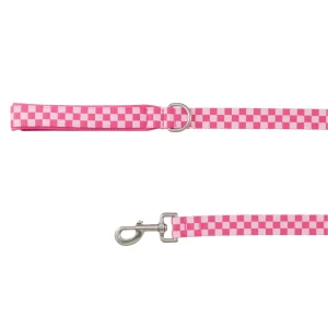 Top Paw® Dog Leash, Walking Dog Leash, Pink Checkered Dog Leash, Pink, 4' Long