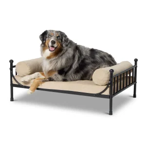Top Paw® Elevated Tan Orthopedic Dog Bed with Bolsters, Small/Medium, Large/XLarge, 25Lx19W, 37Lx25W