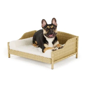 Top Paw® Faux Wicker Elevated Dog Bed, 25 IN L X 18.8 IN W X10.8 IN H