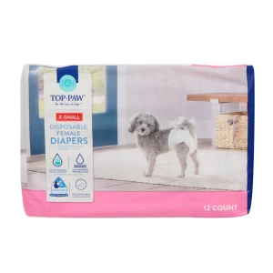 Top Paw® Female Disposable Dog Diapers, Ultra Absorbent, Leakproof and Comfortable, 12 Count