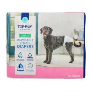 Top Paw® Female Disposable Dog Diapers, Ultra Absorbent, Leakproof and Comfortable, 30 Count