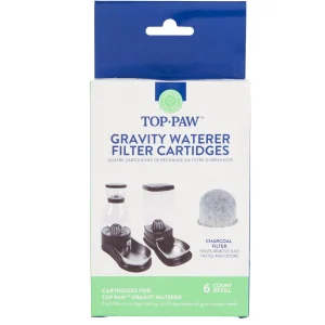 Top Paw® Gravity Waterer Filter Replacements, 6 CT-Each Lasts Up to 30 Days, Reduces Bad Taste/Odor
