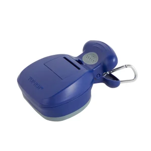 Top Paw® Hand-Held Jaws Scoop Poop Scooper, With Poop Bag Attachment, Leash Clip, Blue