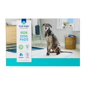 Top Paw® Jumbo Premium Dog and Puppy Pee Pads, Potty Training, 54" x 37", Unscented, 50 count
