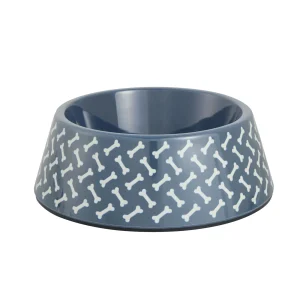 Top Paw® Navy Bones Melamine Dog Bowl, 24 OZ, 7.83 IN X 7.68 IN X 2.56 IN