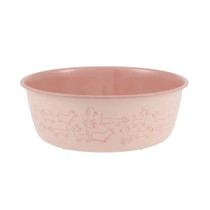 Top Paw® Novelty Pink Dogs Stainless Steel Dog Bowl, Holds 64 FL OZ, 8 IN X 8 IN X 3 IN