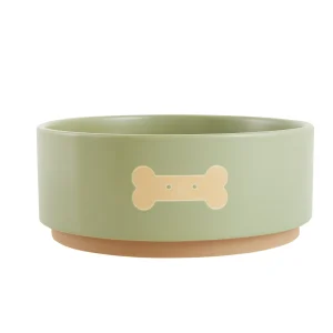 Top Paw® Olive Green Bone Ceramic Dog Bowl, 12 FL OZ, 26 FL OZ, 71 FL OZ