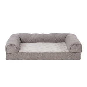 Top Paw® Orthopedic Couch Style Dog Bed, Large Dog Bed, Tan/Grey, 30Lx38W