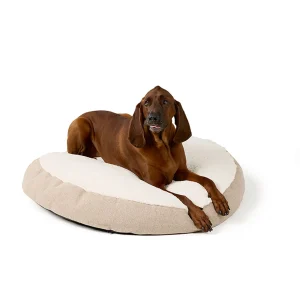 Top Paw® Orthopedic Round Pet Bed with Machine Washable Cover, Tan, Xlarge, 42 IN X 6 IN