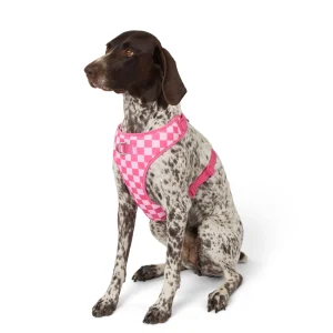 Top Paw® Pink Checkered Adjustable Fashion Comfort Dog Harness