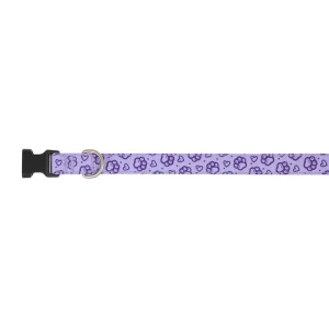 Top Paw® Purple Paw Print Dog Collar, Purple Dog Collar, Adjustable, Comfortable, Multiple Sizes