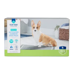Top Paw® Regular Premium Charcoal Carbon Dog and Puppy Pee Pads, 22" x 23", Unscented, 150 Count