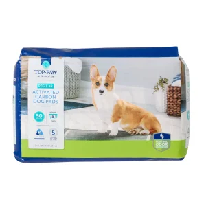Top Paw® Regular Premium Charcoal Carbon Dog and Puppy Pee Pads, 22" x 23", Unscented, 50 Count