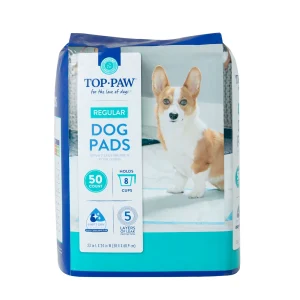 Top Paw® Regular Premium Dog and Puppy Pee Pads, Potty Training, 23" x 24", Unscented, 50 Count