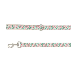 Top Paw® Rose Dog Leash, Pink, Green & White Dog Leash, Walking Dog Leash, 4' Long
