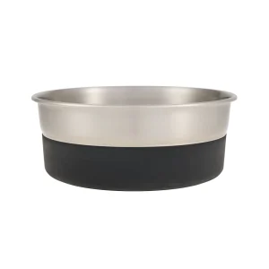 Top Paw® Stainless Steel Black Rubber Dog Bowl