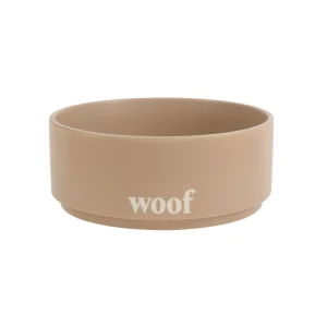 Top Paw® Tan Woof Ceramic Dog Bowl 12oz, 27oz, 64oz