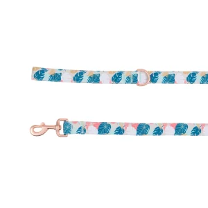 Top Paw® Tropical Leaves Dog Leash, Pink & Green Dog Leash, Walking Dog Leash, 4' Long