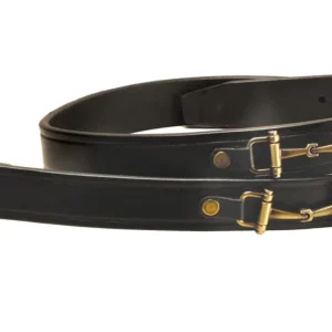 Tory Leather 1" Snaffle Bit Belt with Brass Snaffle Bits & Buckle