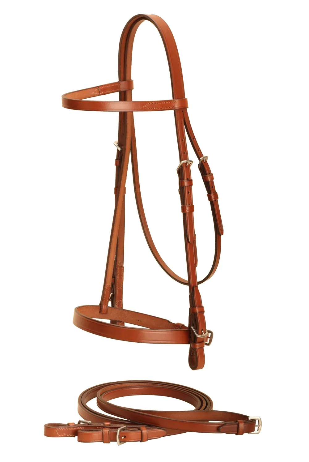 Tory Leather Company 1/2" Flat English Bridle with Flat Reins - Image 2