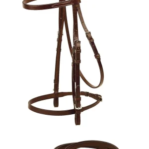 Tory Leather Company 1/2" Flat English Bridle with Flat Reins
