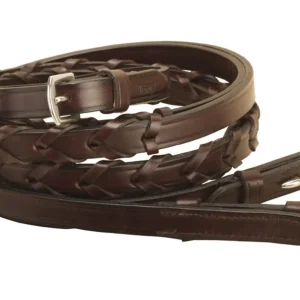 Tory Leather Company 5/8" x 72" Laced Reins with Hook Stud Ends