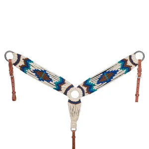 Tough 1 Cream Brown Royal Blue Turquoise Wool Breast Collar