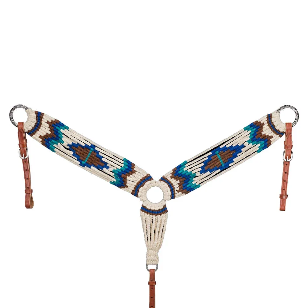 Tough 1 Cream Brown Royal Blue Turquoise Wool Breast Collar