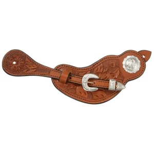 Tough 1 Ladies Floral Tooled Spur Straps