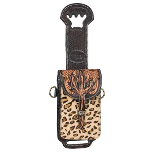 Tough 1 Leopard Leather Rear Cinch Bag