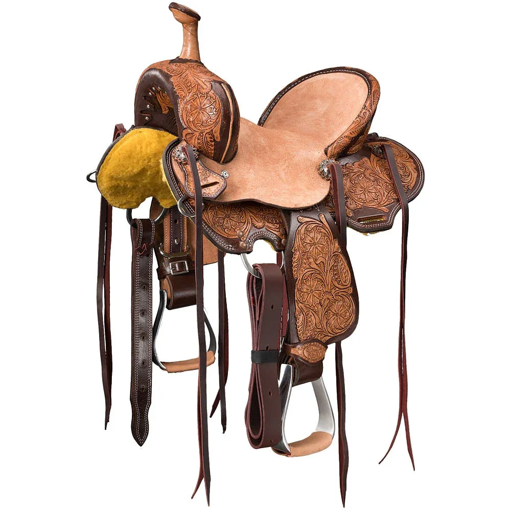Tough 1 Silver Royal Billings 12inch Youth Barrel Saddle