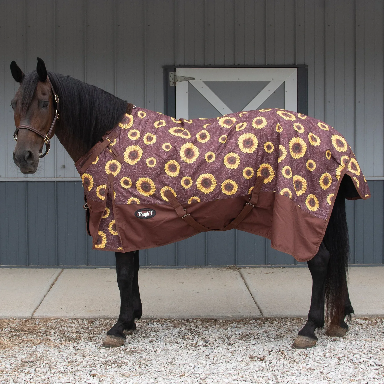 Tough 1 Sunflower 1200D Poly Turnout Snuggit Horse Blanket - Image 2