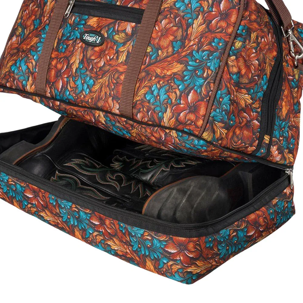 Tough 1 Teal Carved Duffle Bag - Image 2