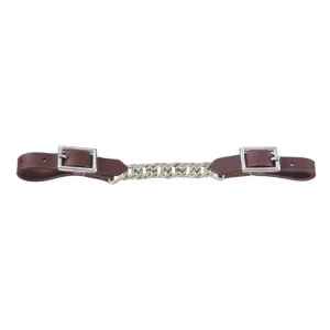 Tough1 Harness Leather Curb with Flat Chain
