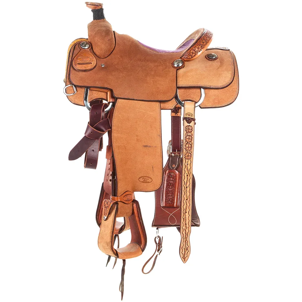 Trent Ward 14.5in Platinum Team Roper with Purple Inlaid Seat - Image 2