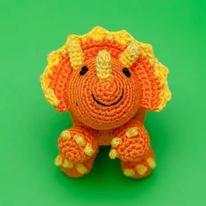 Triceratops Organic Knit Dog Toy