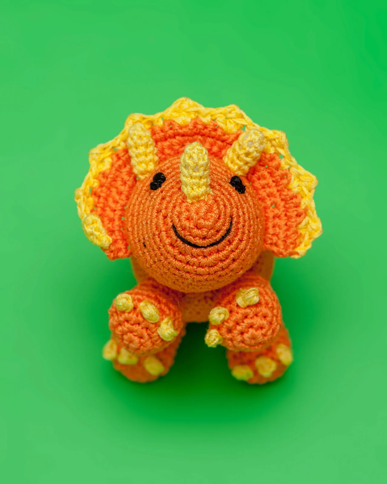 Triceratops Organic Knit Dog Toy