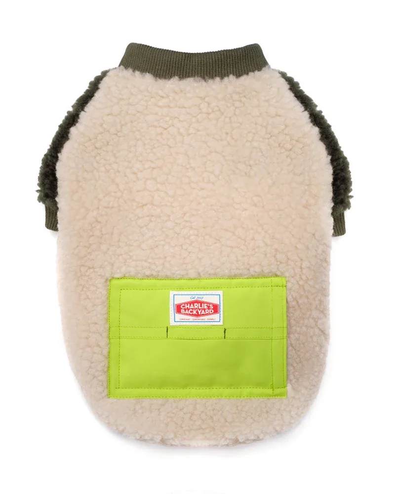 Tripper Nubbly Fleece Dog Pullover in Beige (FINAL SALE) - Image 2