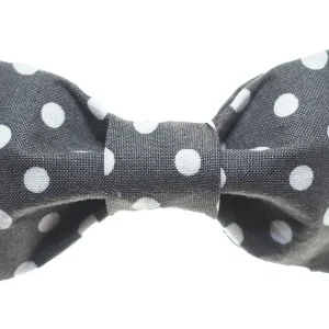 TRISH HAMPTON | Grey with White Dots Bow Tie
