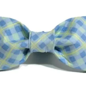 TRISH HAMPTON | Light Blue & Pale Yellow Plaid Bow Tie