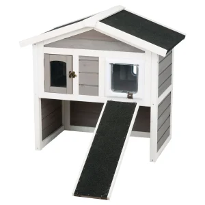 TRIXIE Natura Insulated Cat Home 2-Story with Ramp