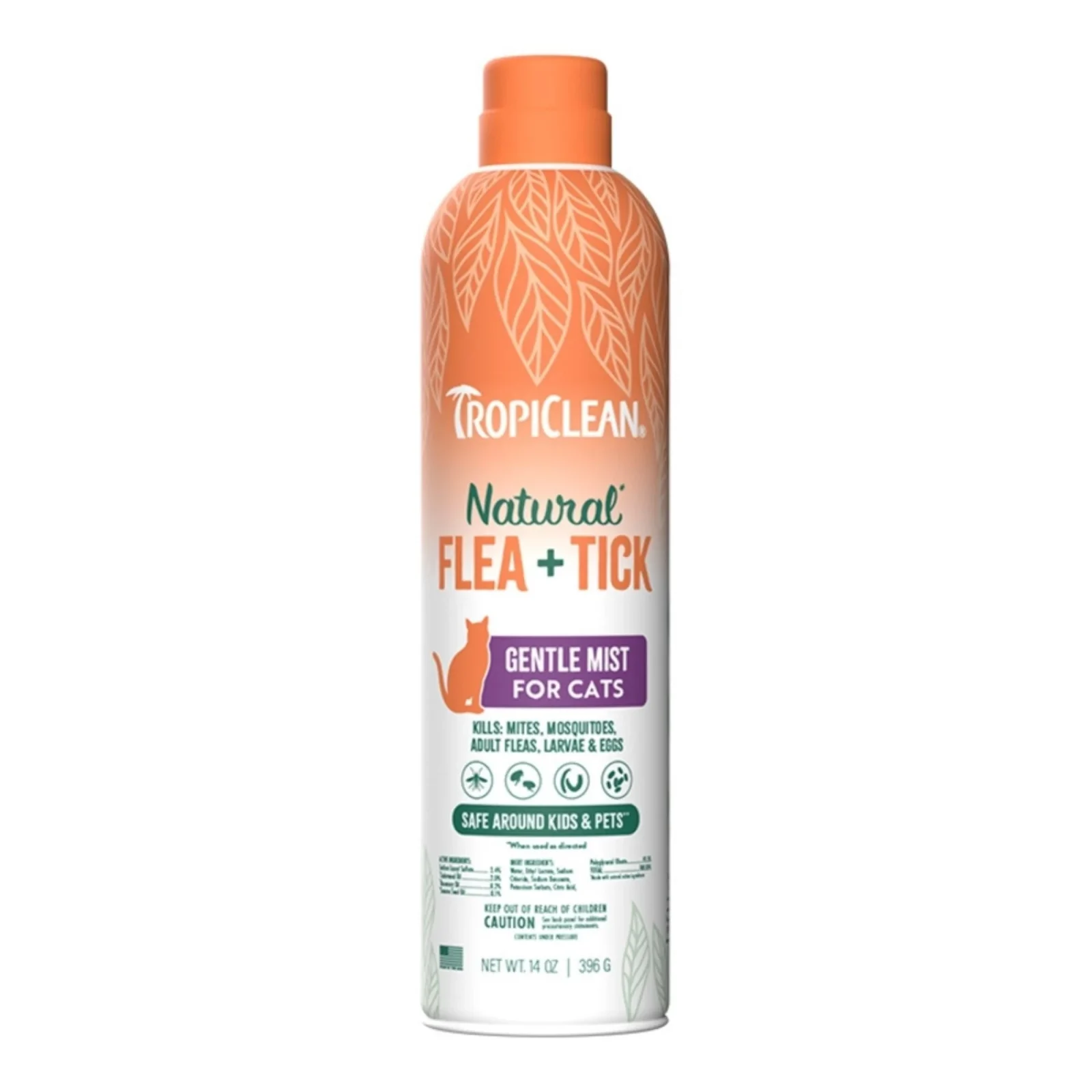 Tropiclean Cat Natural Flea & Tick Home Mist Spray 14 oz