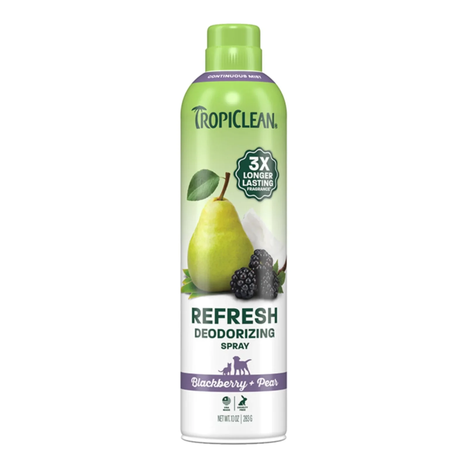 TropiClean Dog Deodorizing Spray, Blackberry & Pear, 10oz