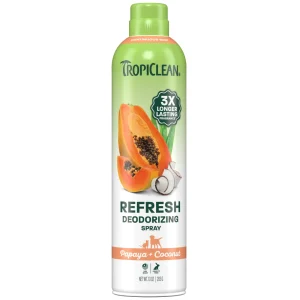 TropiClean Dog Deodorizing Spray, Papaya, 10 oz